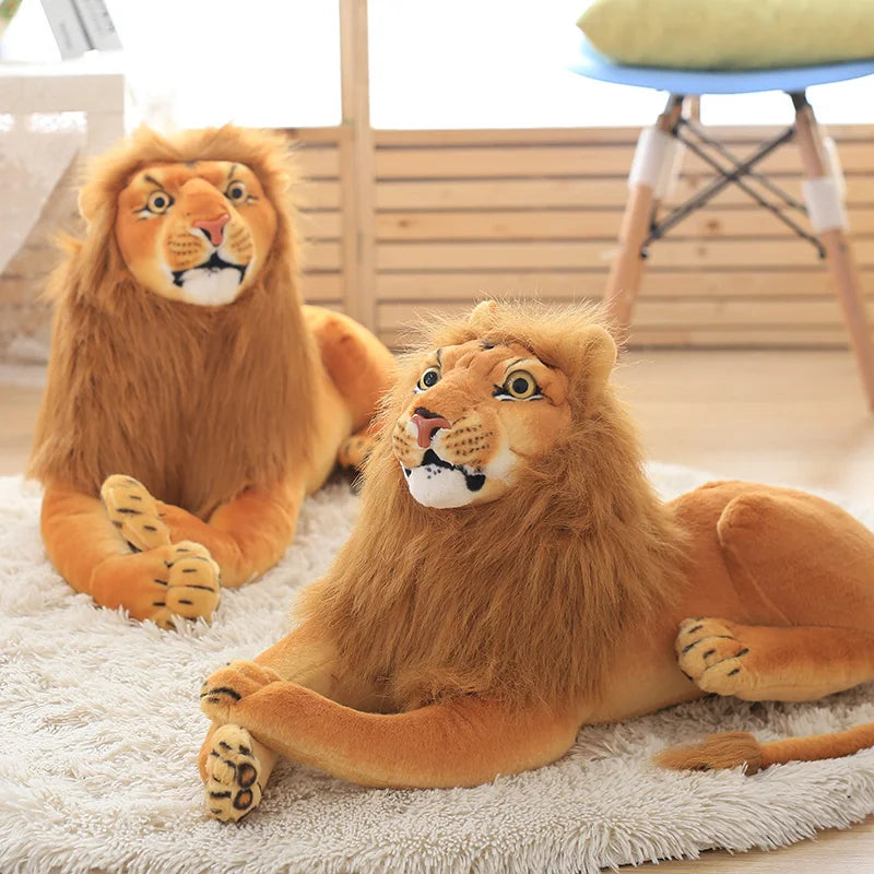 Lifelike Plush Lion | Soft, Majestic & Ultra-Cuddly Home Decor