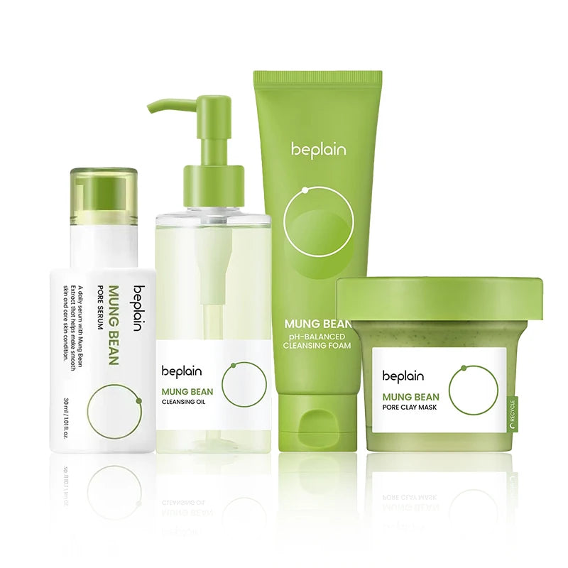 Mung Bean Glow Set - Korean Cleansing & Treatment Routine