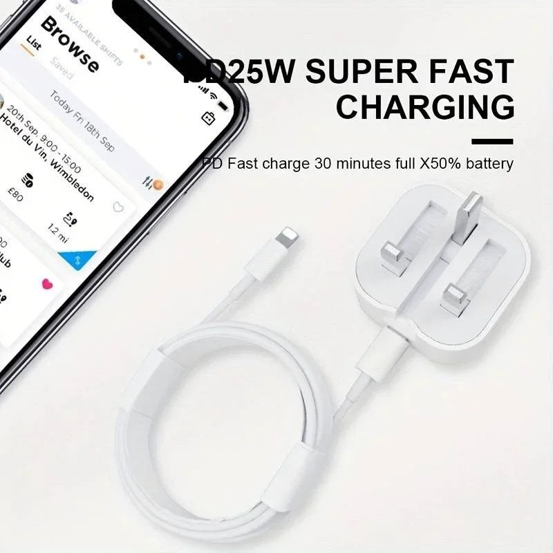 UK USB-C Fast Charger (25W) – Quick Charge Wall Adapter