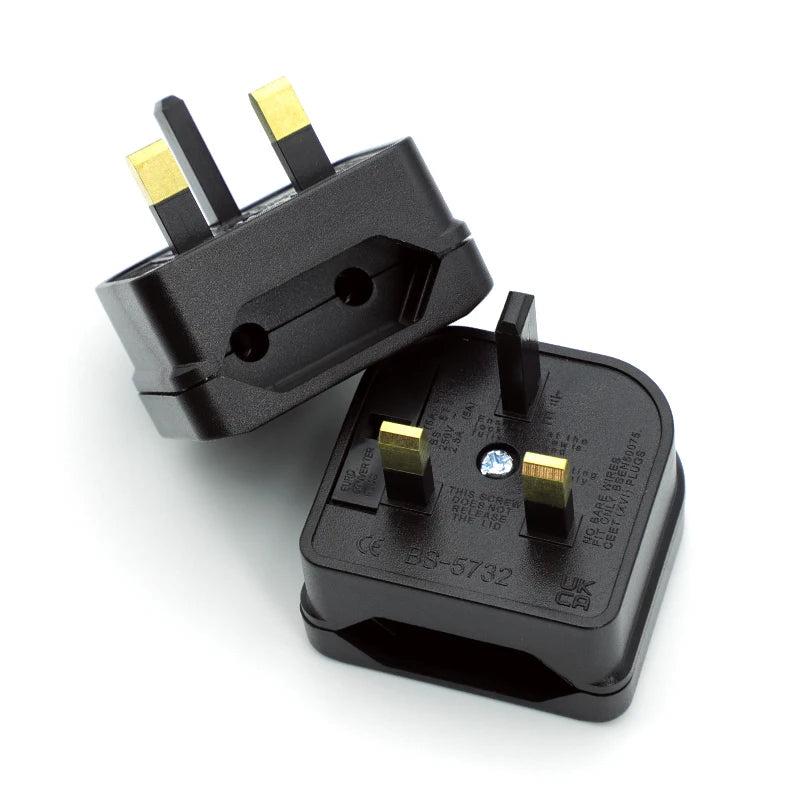 Euro EU → UK Plug Adapter (Travel Converter)