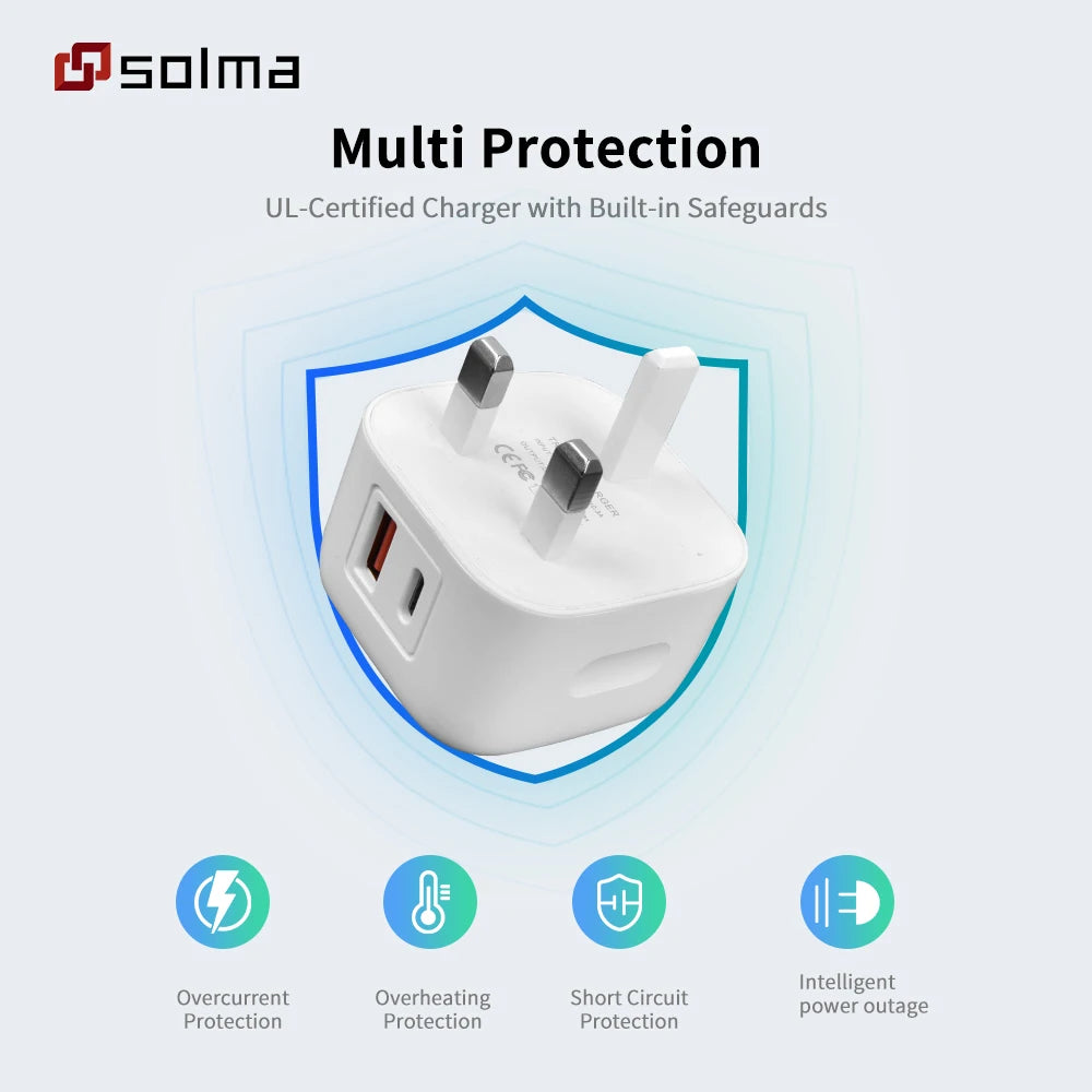 PD+USB Charger Charge For Mobile Phone Plug Charging Adapter Portable Wall Mobile Charger