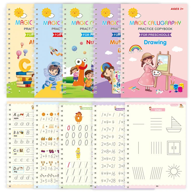 Reusable Early Learning Practice Book — Tracing, Letters, Numbers & Drawing (Power Learning Edition)
