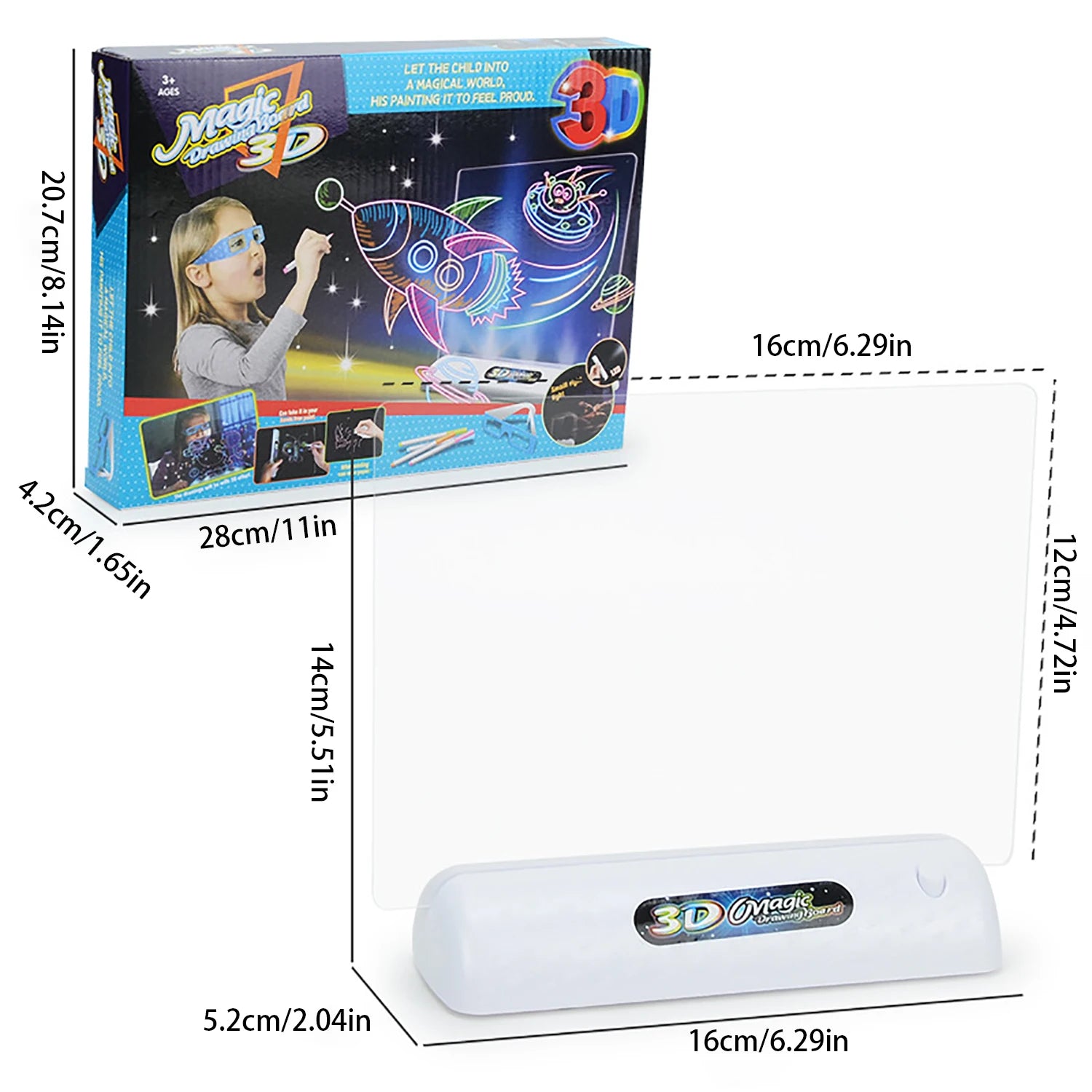 Children's 3D Luminous Drawing Board - Creative Light Art Pad