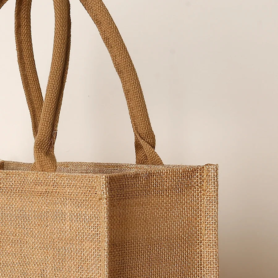 Jute Tote Bag - Large Capacity Reusable Gift bag, Shopper, Travel & Everyday Carry Bag