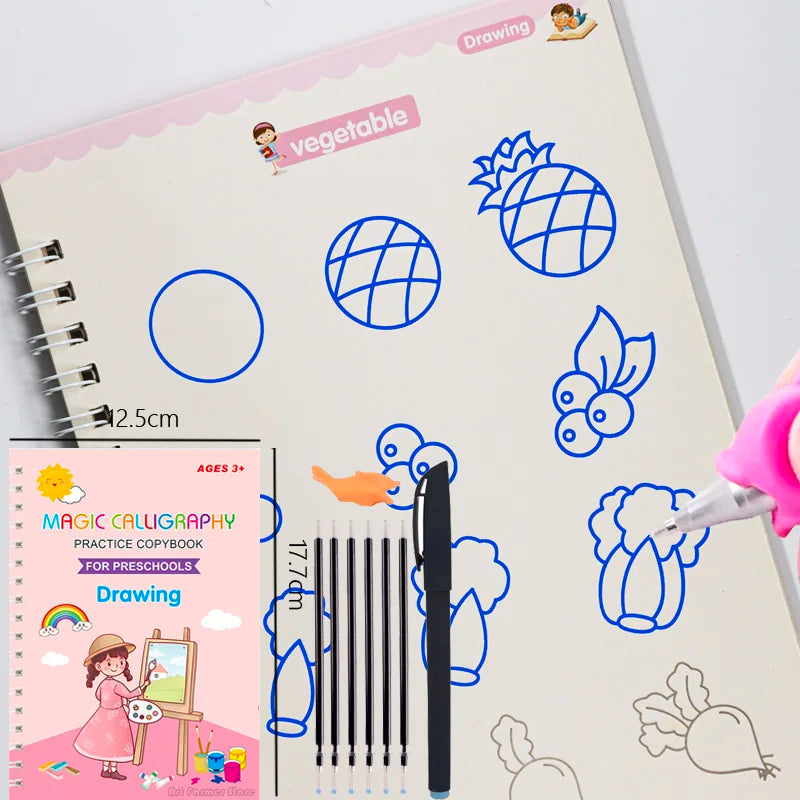 Reusable Early Learning Practice Book — Tracing, Letters, Numbers & Drawing (Power Learning Edition)