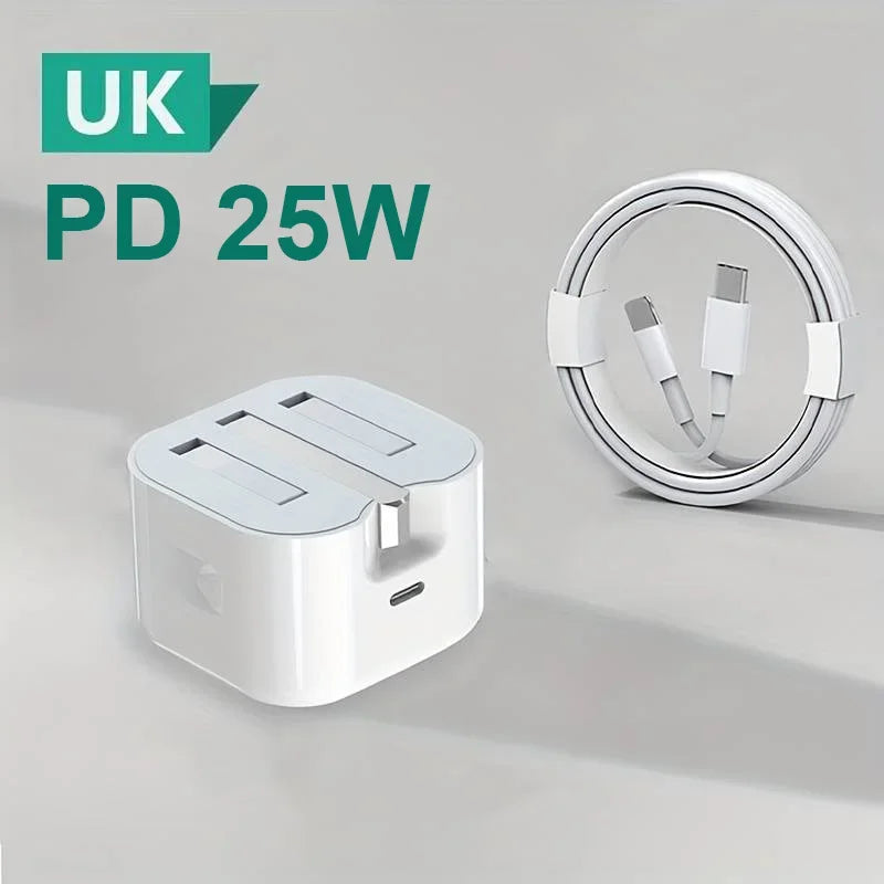 UK USB-C Fast Charger (25W) – Quick Charge Wall Adapter