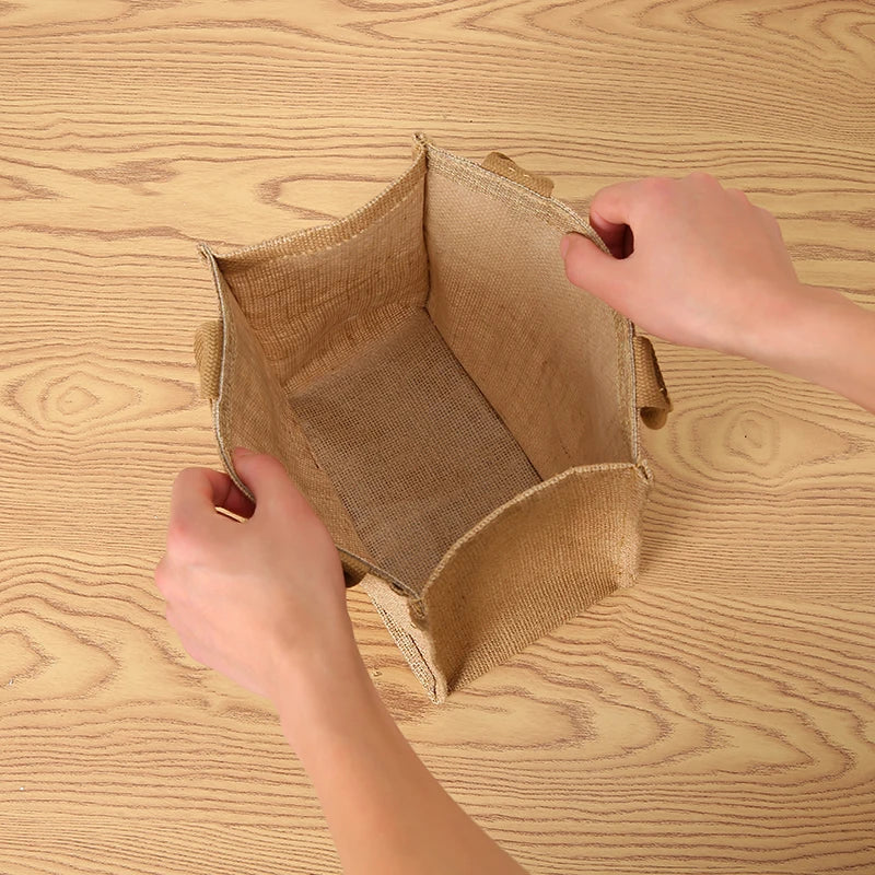 Jute Tote Bag - Large Capacity Reusable Gift bag, Shopper, Travel & Everyday Carry Bag