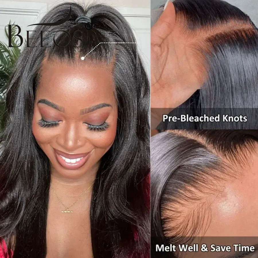 360 HD Lace 16 - 32” Yaki Straight Wig – Glueless, 250% Density, Natural Texture